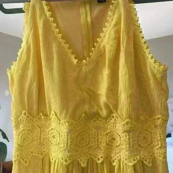 Nina Leonard Sleeveless Lace Trim Maxi Dress, size Medium, NWOT - Picture 4 of 7